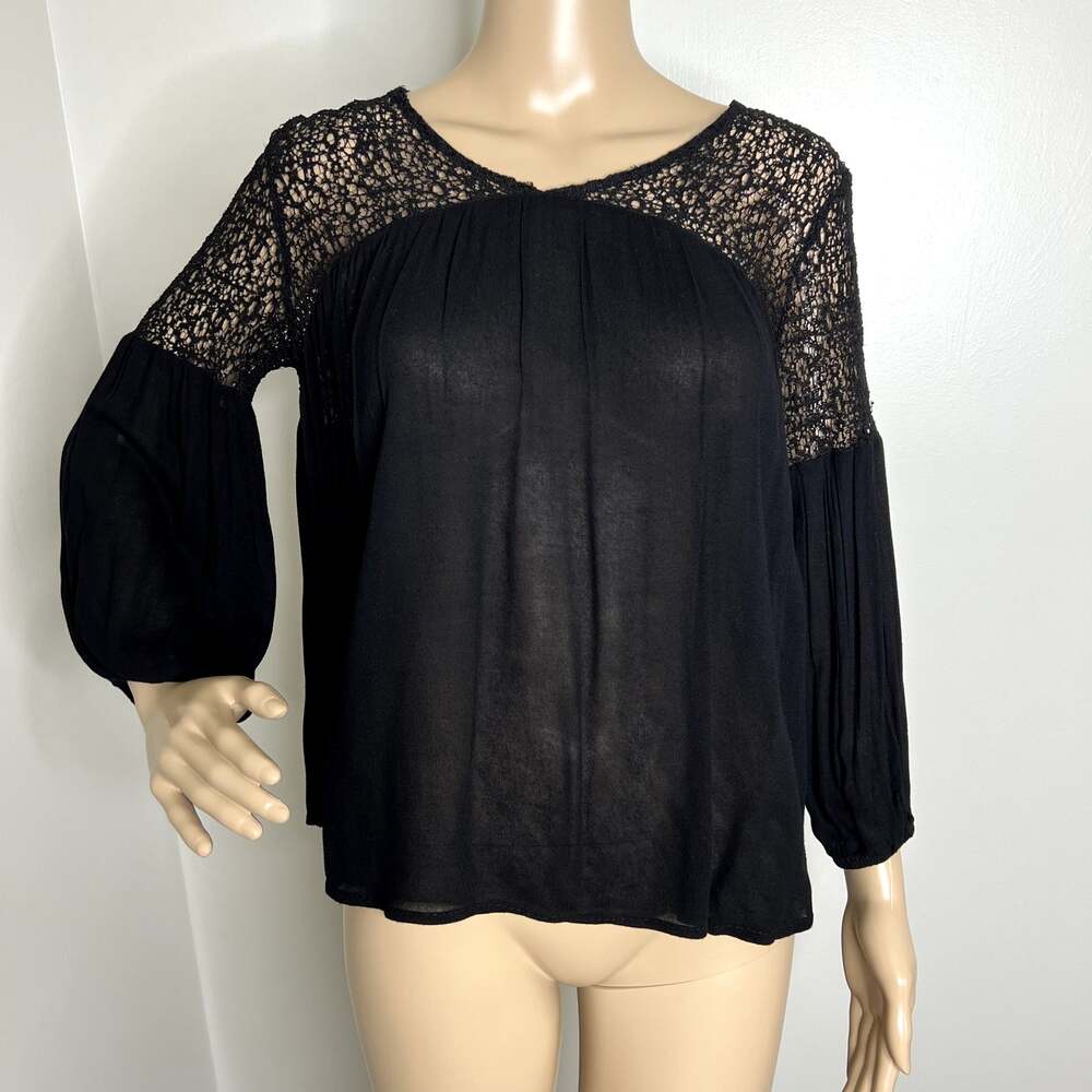 Forever 21 Black Lace Sheer Top